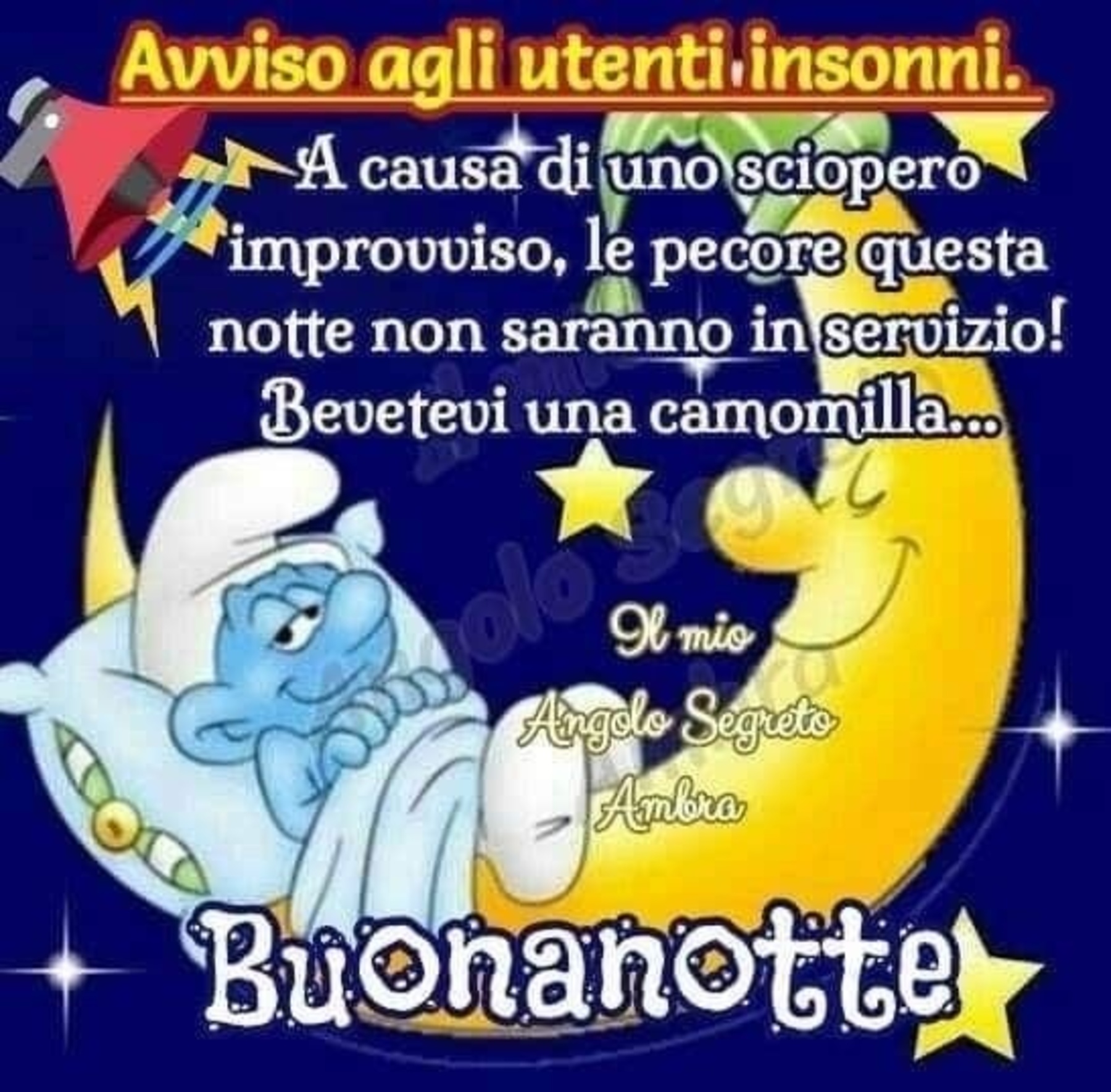 Avviso agli utenti insonni buonanotte