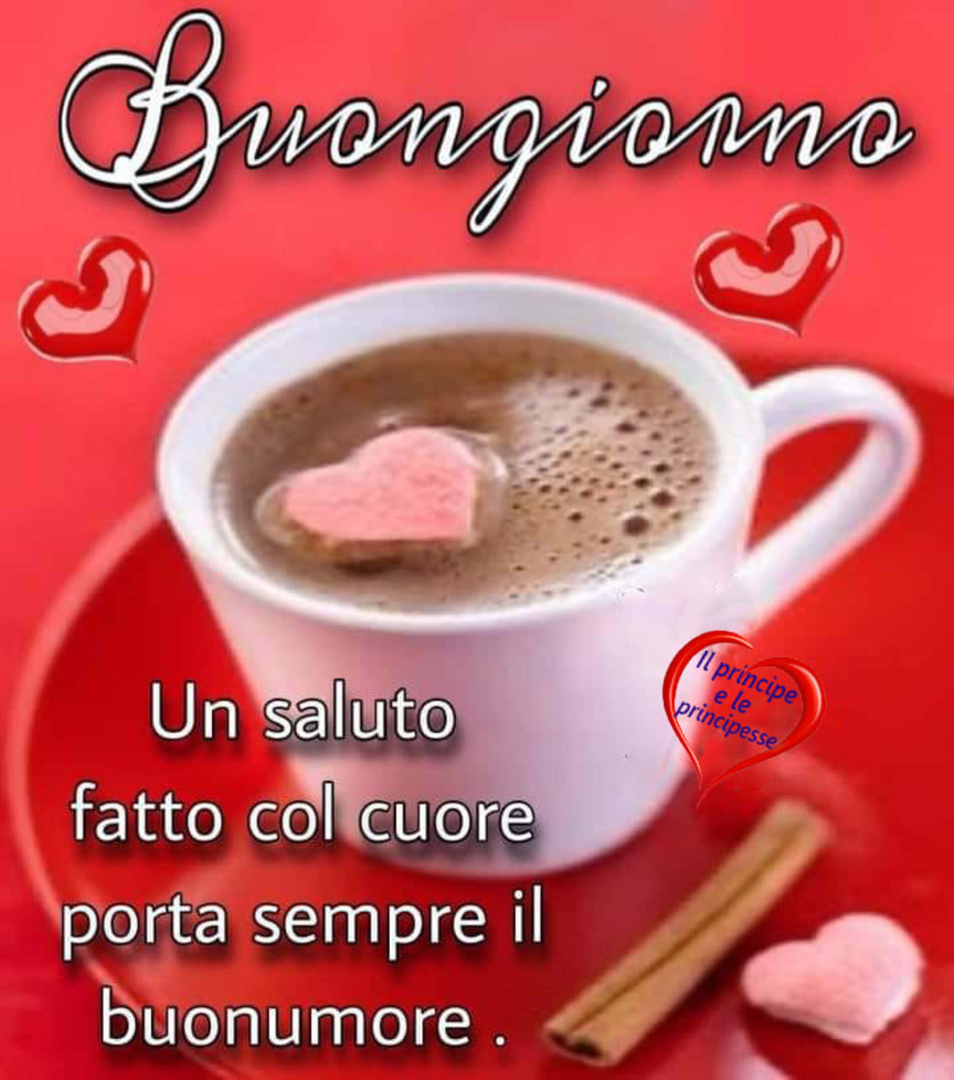 Buongiorno un saluto fatto col cuore porta sempre il buonumore