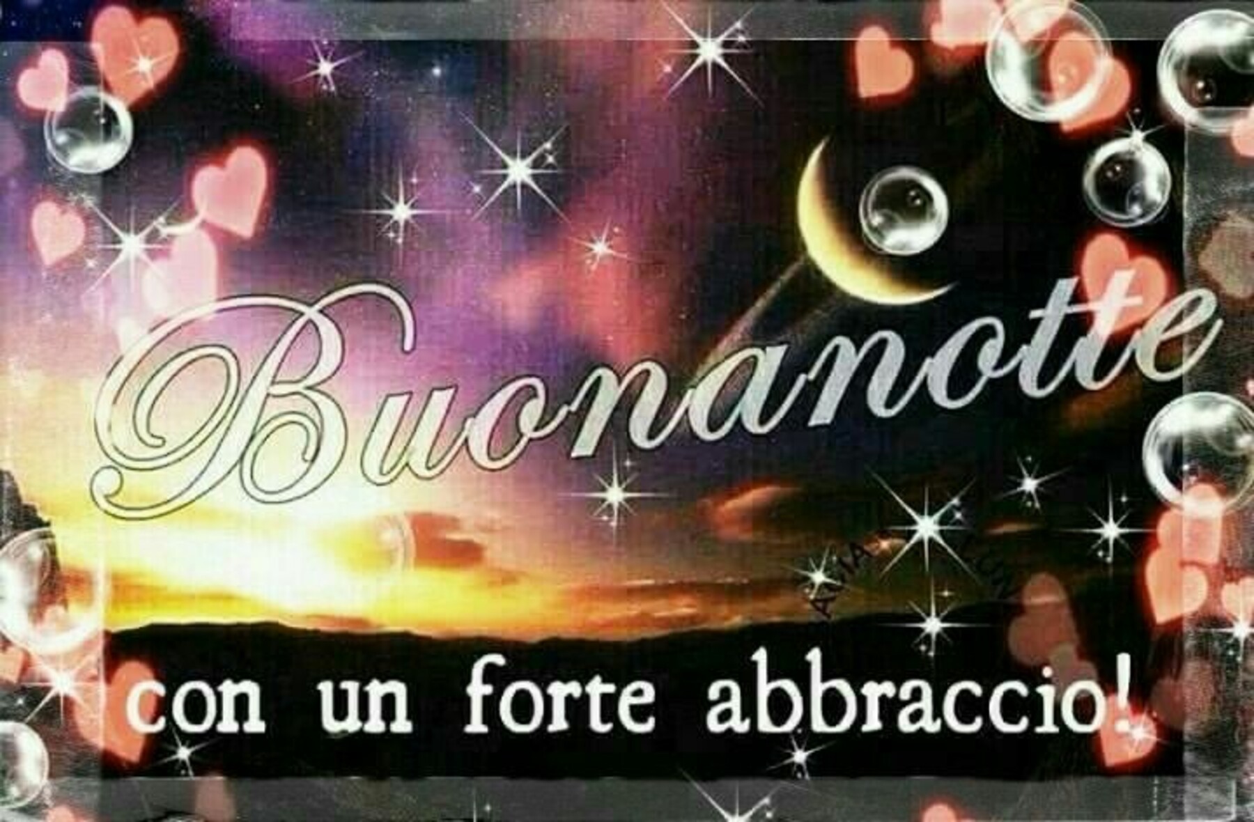 Buonanotte con un forte abbraccio