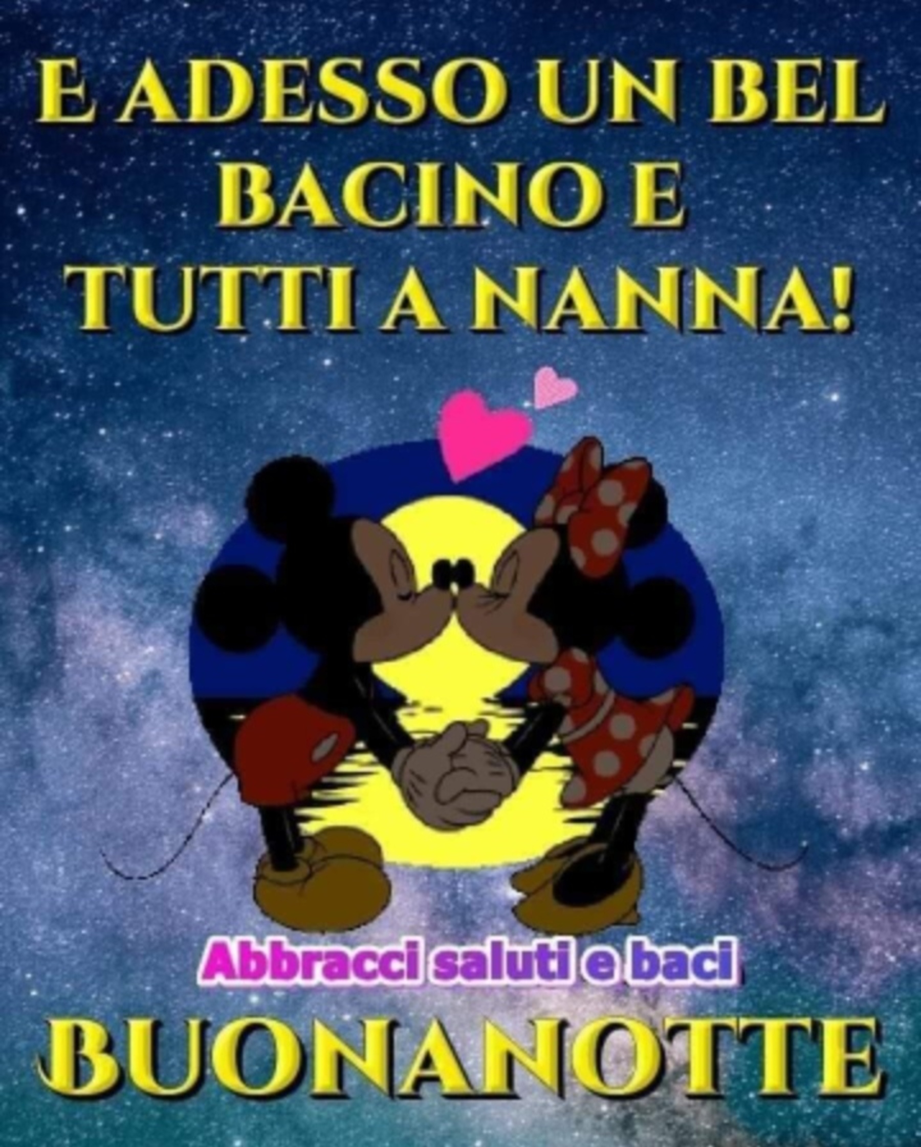 E adesso un bel bacio e tutti a nanna buona notte