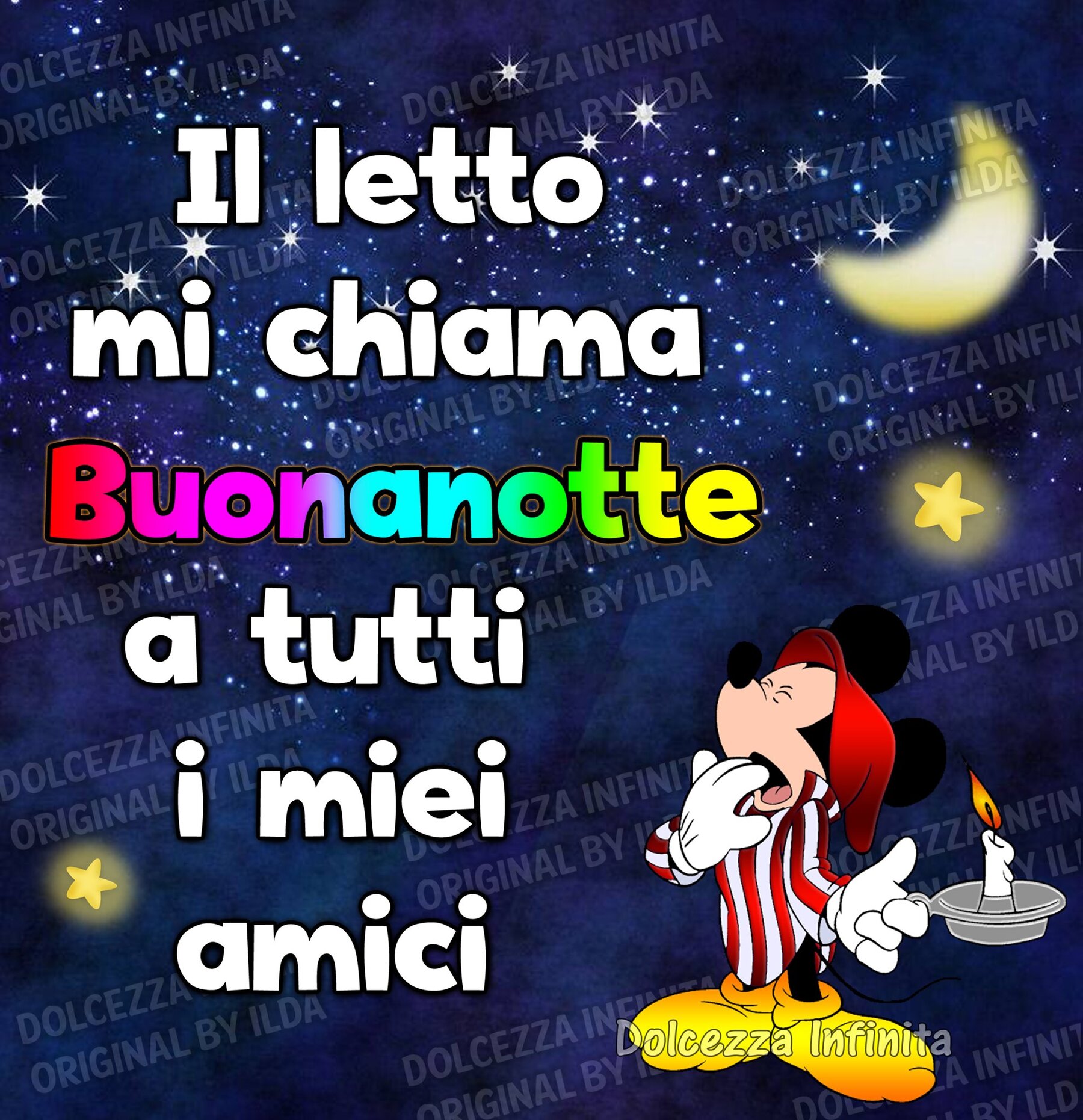 Il letto mi chiama buonanotte a tutti i miei amici