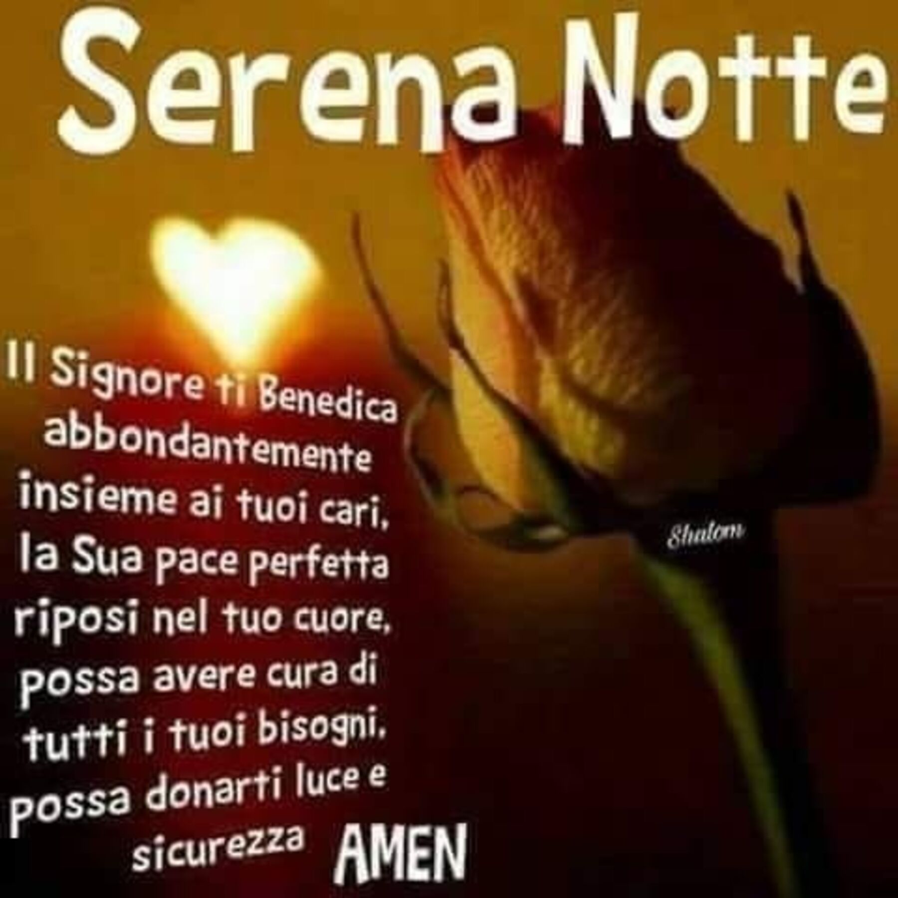 Serena Notte il Signore ti benedica abbondantemente