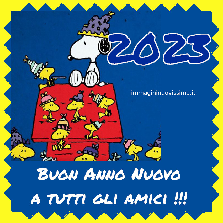2023 buon anno nuovo a tutti gli amici immagini Snoopy