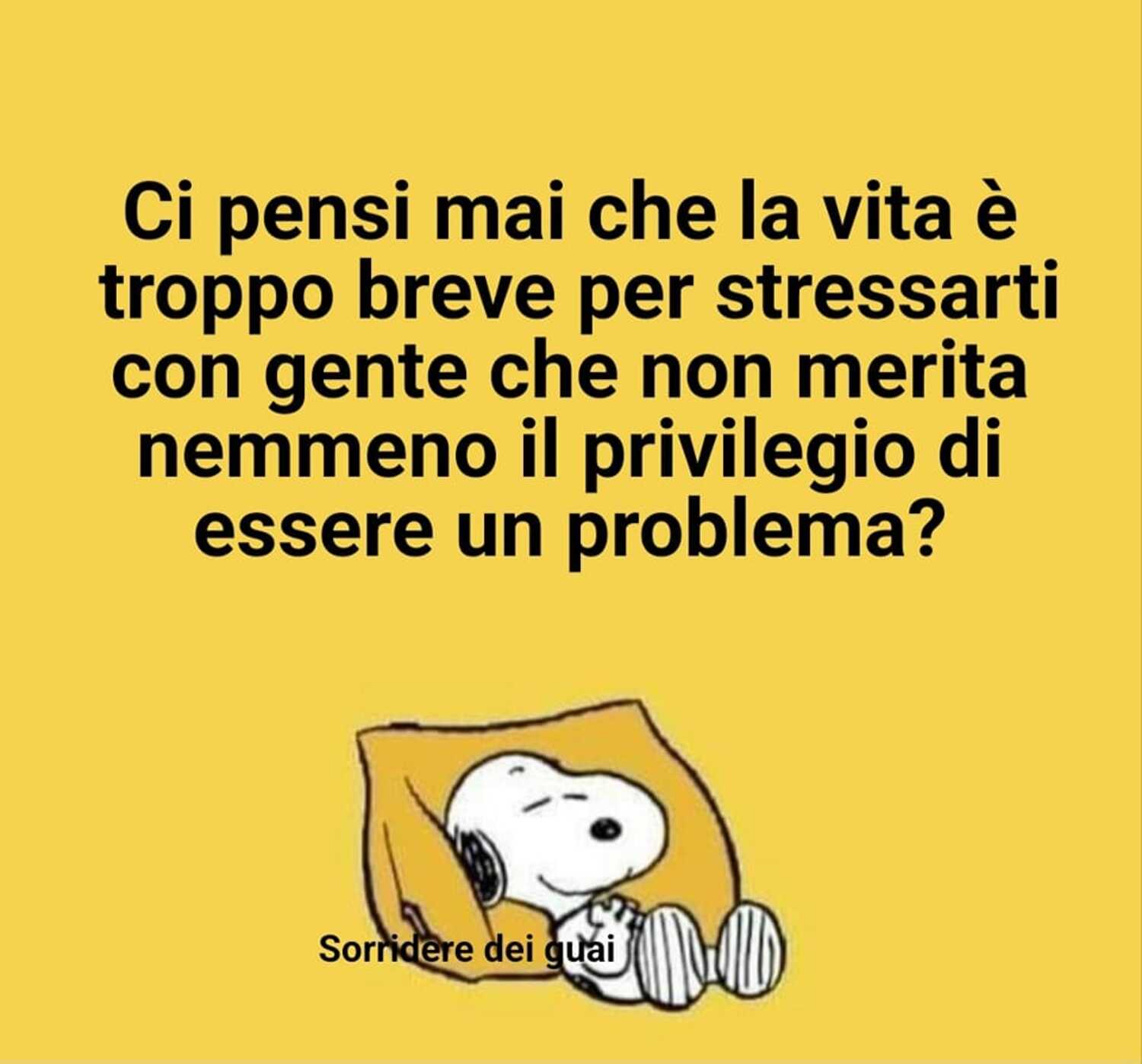 Ci pensi mai che la vita è troppo breve per stressarti